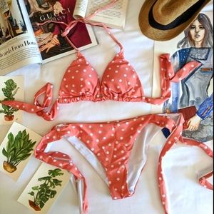 ❤️2021 Bowknot Polka Dot Print Two-piece Swimsuit